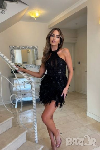 рокля с пера и перли , снимка 2 - Рокли - 51629067