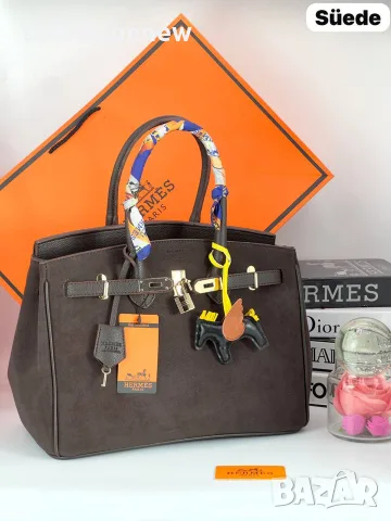 Hermes Birkin 35 велур, снимка 8 - Чанти - 55959019