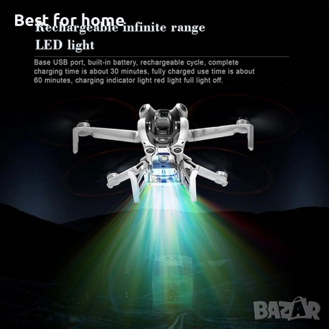 Сгъваем колесник ZLYLVRC с LED светкавица за DJI Mini 4 Pro Drone, снимка 3 - Друга електроника - 51847769