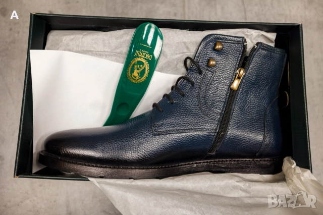 Мъжки кожени боти от естествена кожа - 44 номер (тъмно сини) Ducavelli, снимка 7 - Мъжки боти - 52902568