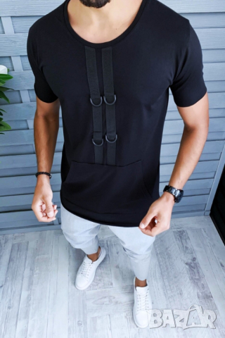 Мъжка черна тениска, снимка 1