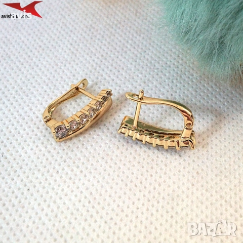 Обеци с 14К златно покритие 2141833, снимка 3 - Обеци - 52662382