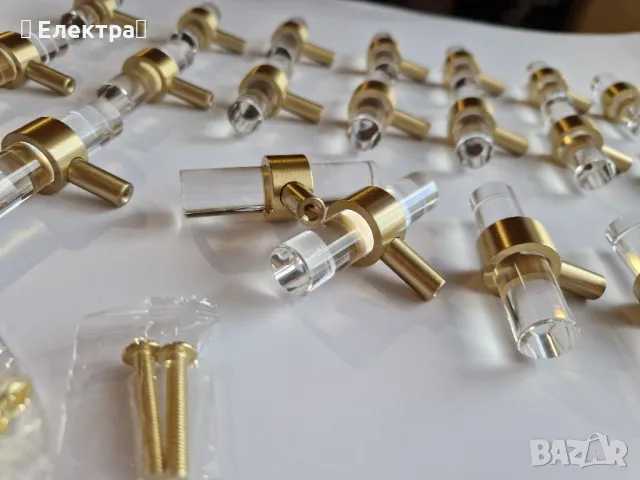 16 броя красиви и елегантни дръжки от месинг и акрил, снимка 3 - Други - 49875178