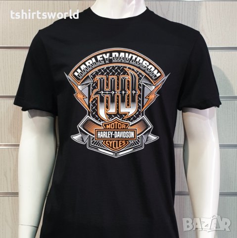 Нова мъжка тениска с дигитален печат HARLEY DAVIDSON, мотори в черен цвят, снимка 7 - Тениски - 38996321