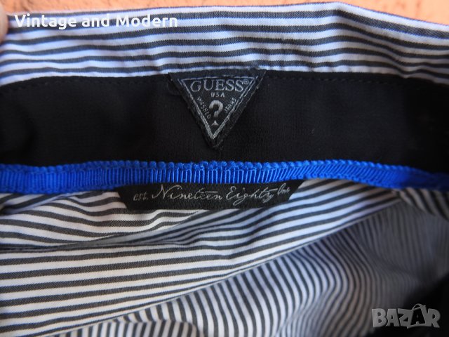 GUESS официална дамска риза сиво раирана оригинална (S), снимка 8 - Ризи - 34339256