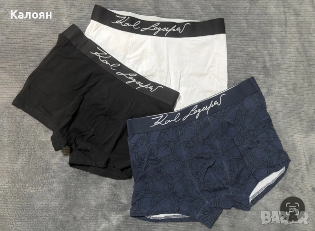 Karl Lagerfeld боксерки x 3 Нови с кутията рамер М, снимка 2 - Бельо - 53220317