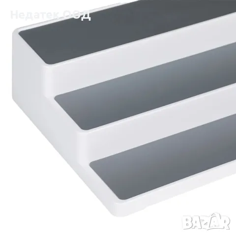Поставка за подправки, 3 нива, Пластмасова, Бяло/ сиво, 36,5x24x8,5 см, снимка 2 - Аксесоари за кухня - 47373720