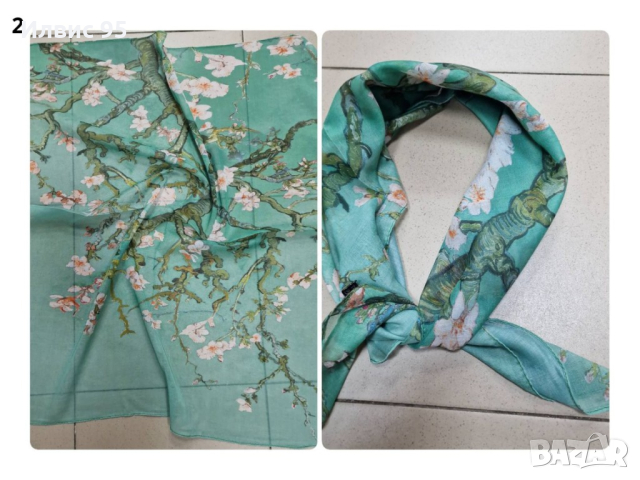 Дамски шал изработен от памук, снимка 2 - Шалове - 44797432