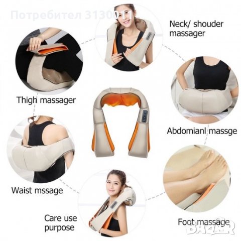 Нови модели 2022Черен Шиацу масажор-масаж с 6 копчета Black Edition █▬█ █ ▀█▀, снимка 3 - Масажори - 37000536