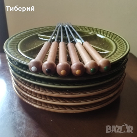 Керамични чинии за фондю Франция, снимка 3 - Чинии - 52041019