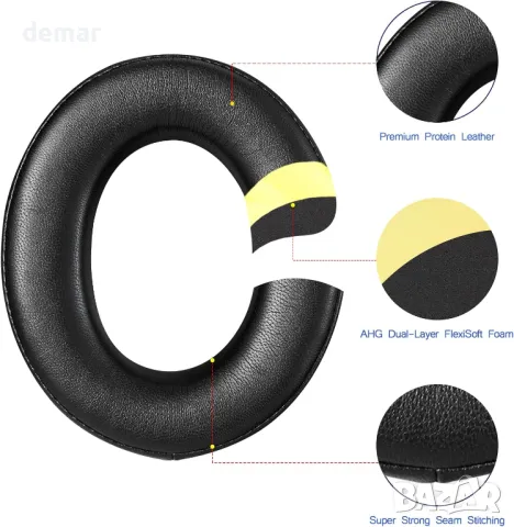 AHG Премиум подложки за уши от овча кожа, съвместими със слушалки Focal Utopia / Bathys, снимка 6 - Слушалки и портативни колонки - 48166610