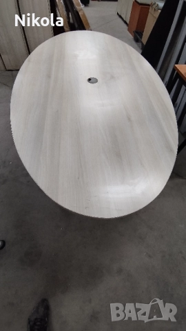 Офис маса с метални крака и рамка - елипсовидна  180/100/75см, снимка 6 - Работни маси и бюра - 52114549