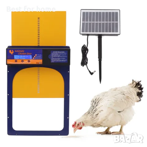 Автоматична врата за кокошки със соларен панел Mgaxyf, снимка 5 - За птици - 50137921