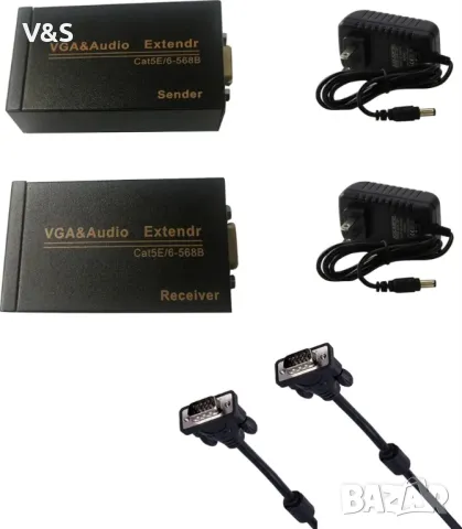  АКТИВЕН ЕКСТЕНДЕР ПО LAN ДО 100 МЕТРА 1080P,VGA-100 , снимка 6 - Други - 48910200