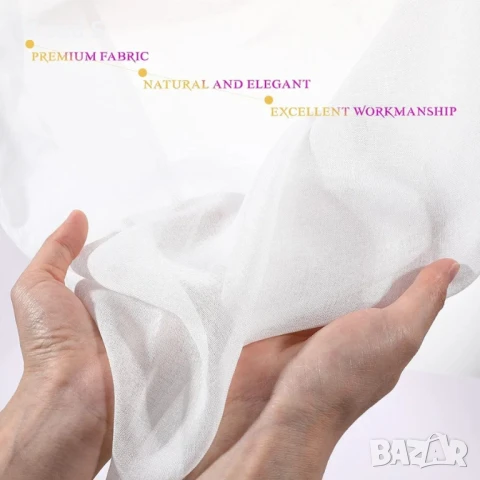 Памучни и ленени блестящи завеси за прозорец с фина текстура, воал за хол, спалня – 100 x 200 см (1 , снимка 3 - Пердета и завеси - 50790307