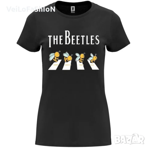 Нова забавна дамска тениска The Beetles - Abbey Road Funny Parody 