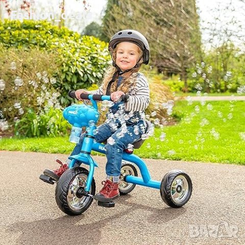 Нов Син велосипед на 3 колела за малки деца 3+ с машина за балончета Момичета Момчета Подарък, снимка 8 - Други - 42268652