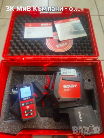 Лазарен нивелир Sola qubo +Лазарна ролтка Vektor 80 , снимка 3 - Измервателни инструменти - 52130991