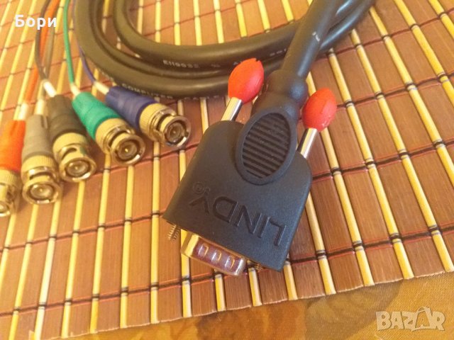 LINDY VGA - 5x BNC 2м Качествен кабел , снимка 2 - Части и Платки - 29246673