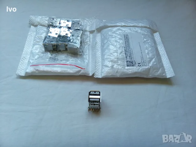 20 бр. USB двоен порт тип A 8-пинов десен ъгъл женски гнездо за монтаж на  платка, снимка 2 - Дънни платки - 56004076