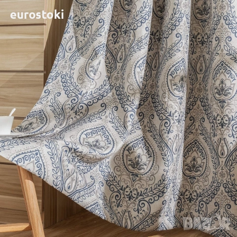 TOPICK Комплект от 2 непрозрачни завеси, 130 х 175 см, термоизолирана завеса с капси, флорален принт, снимка 7 - Пердета и завеси - 51855129