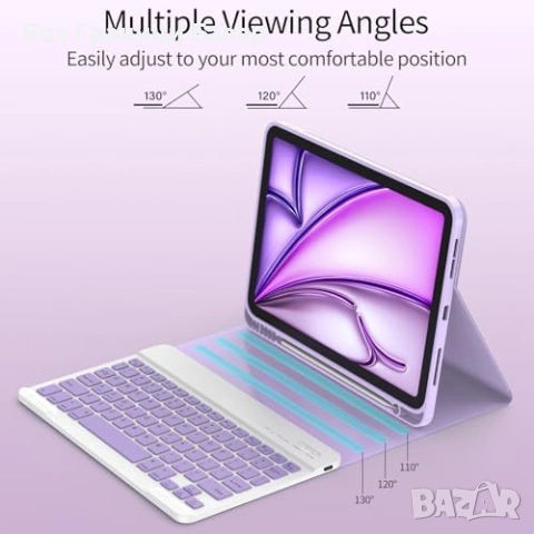 Нов Калъф с Bluetooth клавиатура за таблет iPad Air 11 M3/M2, Pro 11, снимка 4 - Друга електроника - 53375434