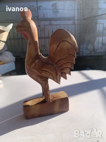 дървена фигура петел , снимка 1