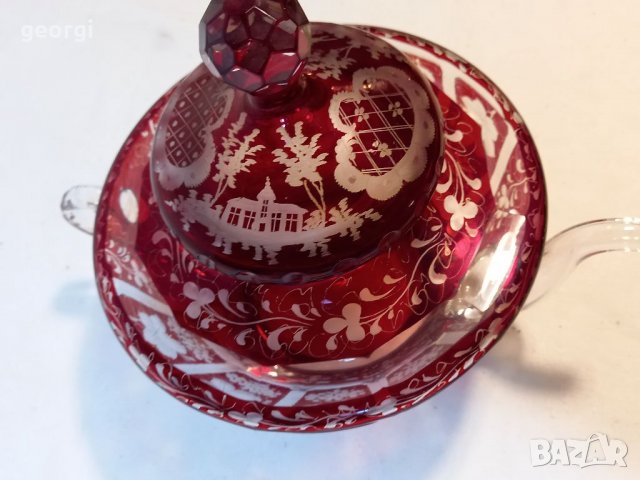 Кристален чайник рубинен кристал  Bohemia , снимка 9 - Аксесоари за кухня - 38042936