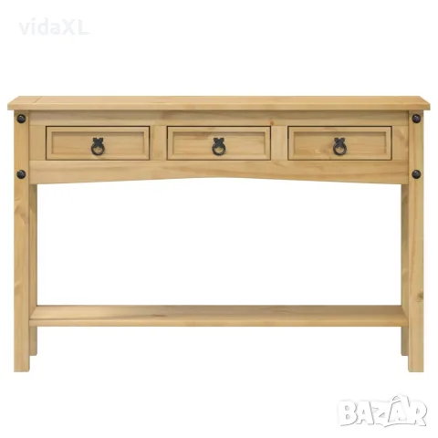 vidaXL Конзолна маса "Corona" 114x34,5x73 см Масивна дървесина, бор, снимка 4 - Маси - 56147389