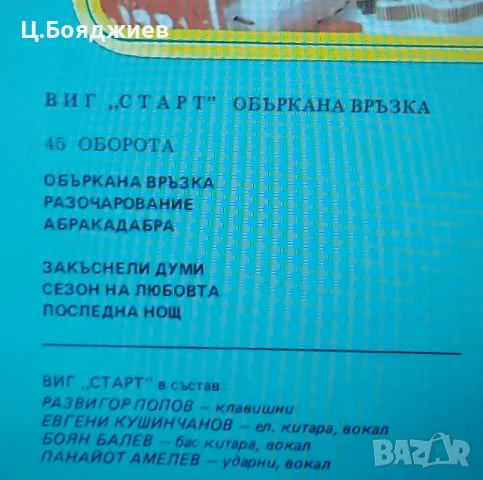 Група Старт - Обърна връзка , снимка 3 - Грамофонни плочи - 56245213