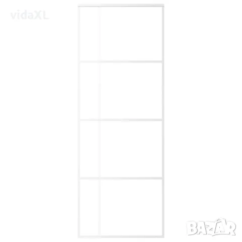 vidaXL Плъзгаща се врата, ESG стъкло и алуминий, 76x205 см, бяла, снимка 3 - Входни врати - 56146200