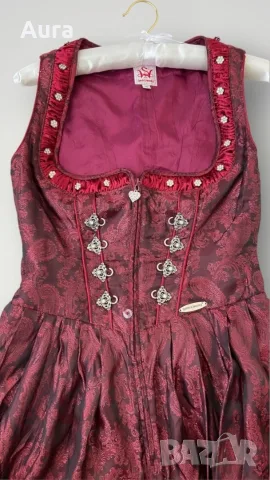 burgundy dirndl paisley pattern, снимка 2 - Рокли - 56342829