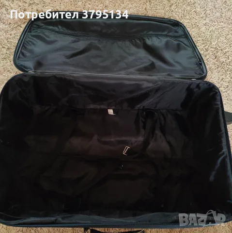 Текстилен син куфар , снимка 6 - Куфари - 56432960