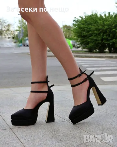 Дамски Сандали На Ток - Сатен Код D1751, снимка 1