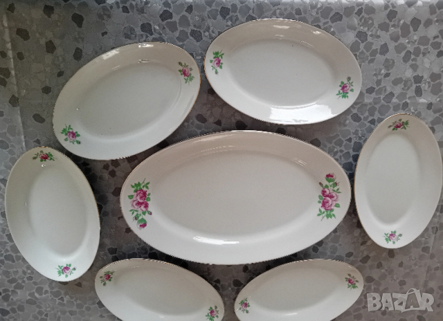 Стар сервиз от порцелан с рози, завод Дянко Стефанов