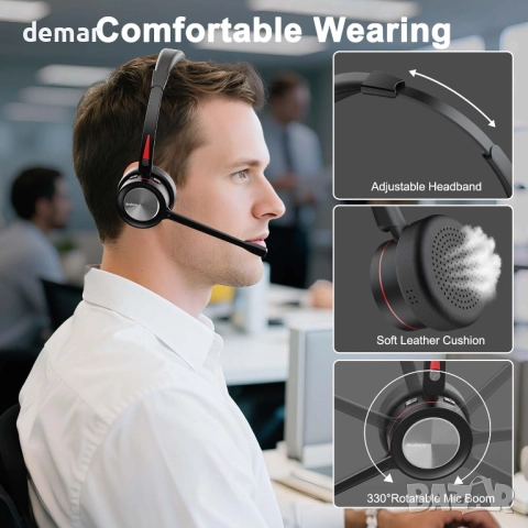 Beebang Bluetooth слушалки с микрофон,бутон за изключване на микрофона, снимка 6 - Bluetooth слушалки - 51689547