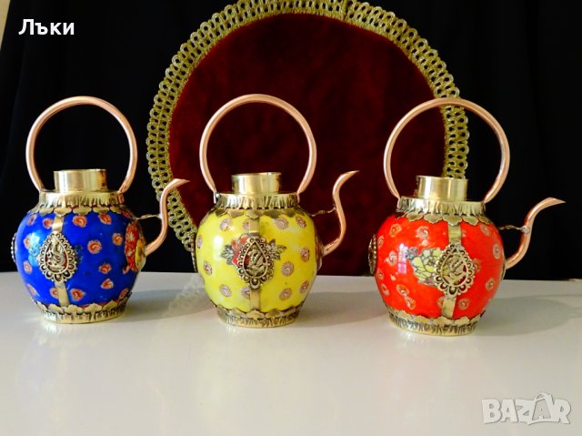 Тибетски чайник порцелан,мед и месинг. , снимка 14 - Антикварни и старинни предмети - 37512646