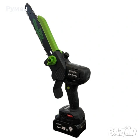 АКУМУЛАТОРНА РЕЗАЧКА STAHLMAYER 36V 10AH С ДИСПЛЕЙ , ДВЕ БАТЕРИИ И 2 ВЕРИГИ – 30СМ ШИНА, снимка 2 - Градински инструменти - 53106861