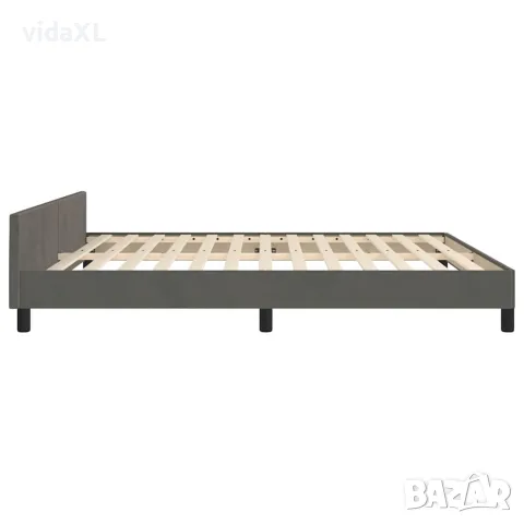 vidaXL Рамка за легло без матрак, тъмносива, 180x200 см, кадифе, снимка 6 - Спални и легла - 56147262