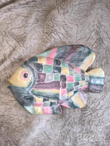 стара антикварна дървена риба, снимка 1