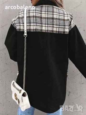 Дамско дънково яке (риза) с дълъг ръкав и копчета на риза, 3цвята, снимка 4 - Якета - 39240552