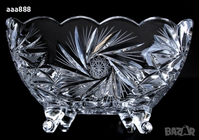 Фруктиера чешки кристал Бохемия, снимка 4 - Чинии - 53193694