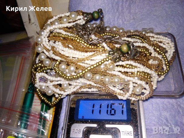 ВЕЛИКОЛЕПНА МЪНИСТЕНА ОГЪРЛИЦА ХИЛЯДИ РЪЧНО НИЗАНИ ЗВЕНА МЪНИСТА РЕТРО НАКИТ БИЖУ 34663, снимка 12 - Колиета, медальони, синджири - 39190546