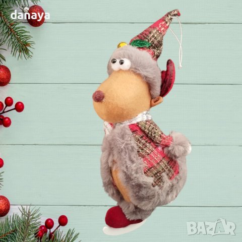 4157 Коледна украса за окачване Еленче с кънки, 20см, снимка 2 - Декорация за дома - 42559796