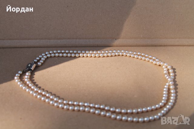 Перлено колие със сребърна закопчалка