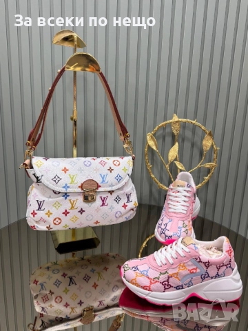 Louis Vuitton Gucci Комплект Дамска Чанта и Дамски Маратонки - Различни Цветове И Модели Код SK409, снимка 8 - Чанти - 52870916