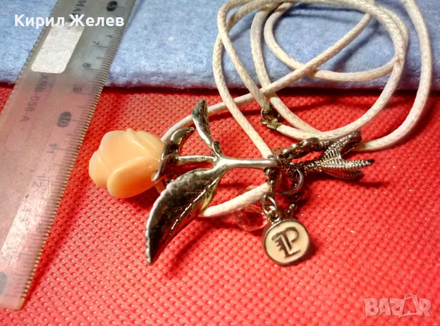 МАРКОВО БОХО СТИЛ КОЛИЕ с ФЛОРАЛНА АРТ ВИСУЛКА - РОЗА 47325