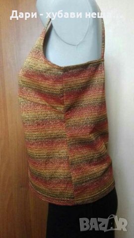 Златист многоцветен потник👗🍀M/L,L👗🍀арт2095, снимка 2 - Потници - 33714404