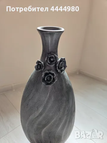 Дизайнерска сива ваза, снимка 2 - Вази - 49897333