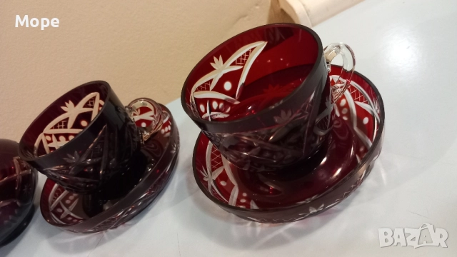 Кристален сервиз червен кристал , снимка 9 - Сервизи - 52458247
